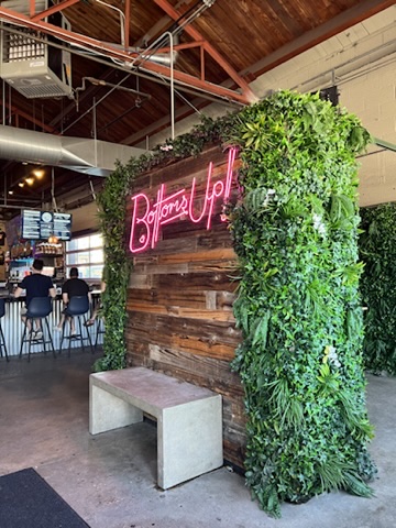 Cheba Hut Bottoms Up wall in Denver